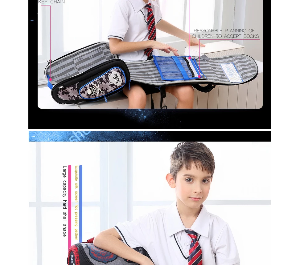 Delune, Детские высококачественные школьные сумки с 3D рисунком кота для мальчиков и девочек, детские ортопедические рюкзаки для путешествий, школьные рюкзаки, сумки