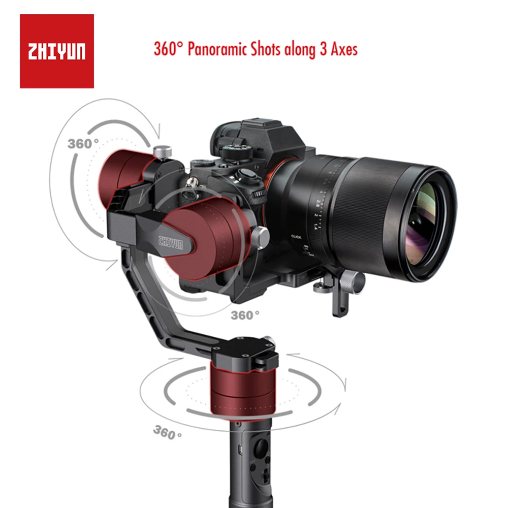 ZHIYUN Crane V2 3 осевой карданный стабилизатор для беззеркальной камеры и DSLR Sony A7 Panasonic