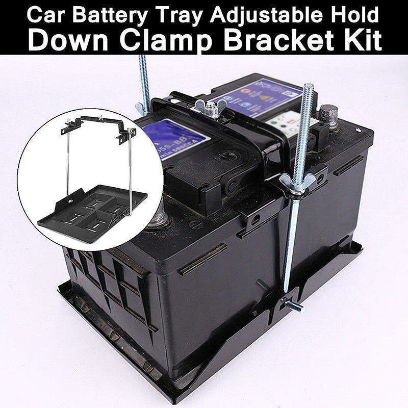 Автомобильный держатель для аккумулятора, крепкий пластиковый стабилизированный лоток+ зажим для фиксации