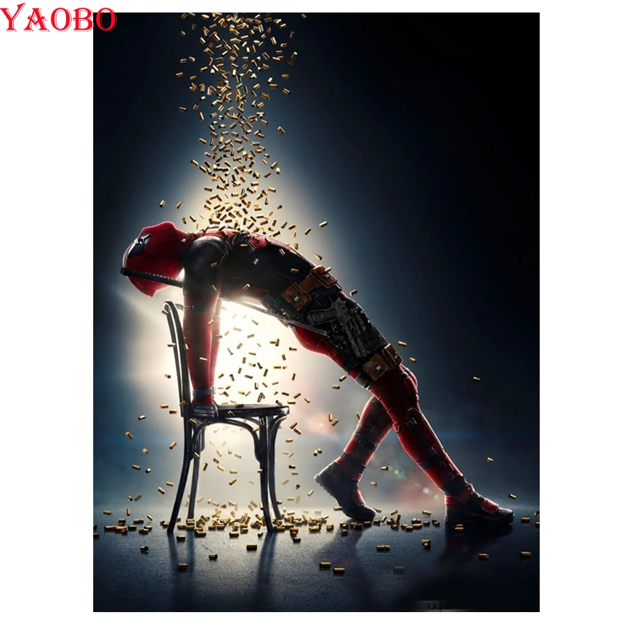 

Square Diy Diamond Embroidery Deadpool 2 Superhero Movie 5D Diamond Mosaic Diamond Painting full round Cross Stitch Needlework