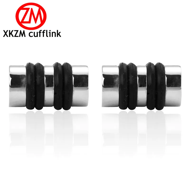 

XKZM Jewelry French shirt cufflink for mens Brand Black rope Cuff link Luxury Wedding Button silvery High Quality Free Shipping