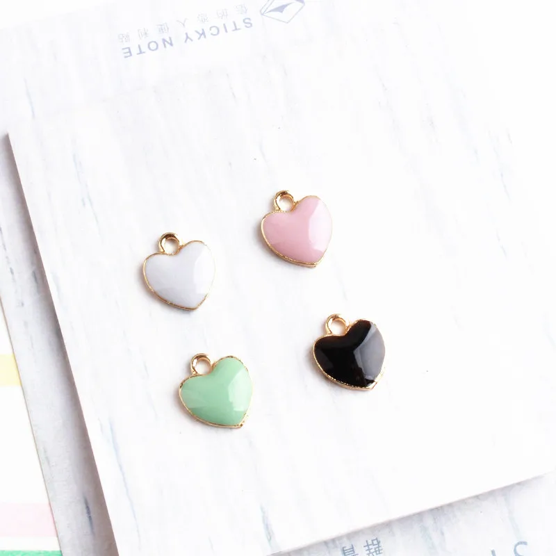 Mix 4 Colors Alloy Enamel Charm Hearts Dangle Charms for Women DIY Bracelet Necklace Jewelry Make 20Pcs/lot | Украшения и