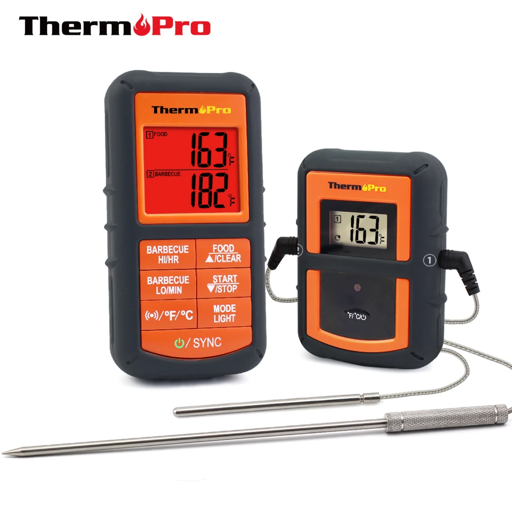 ThermoPro TP-08S 90 м дистанционный беспроводной Кухонный Термометр с двойным зондом для барбекю, курильщика, гриля, духовки, мяса с таймером