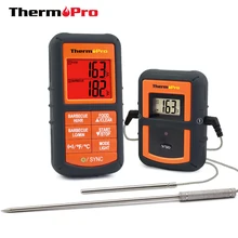 ThermoPro TP-08S 90 м дистанционный беспроводной Кухонный Термометр с двойным зондом для барбекю, курильщика, гриля, духовки, мяса с таймером