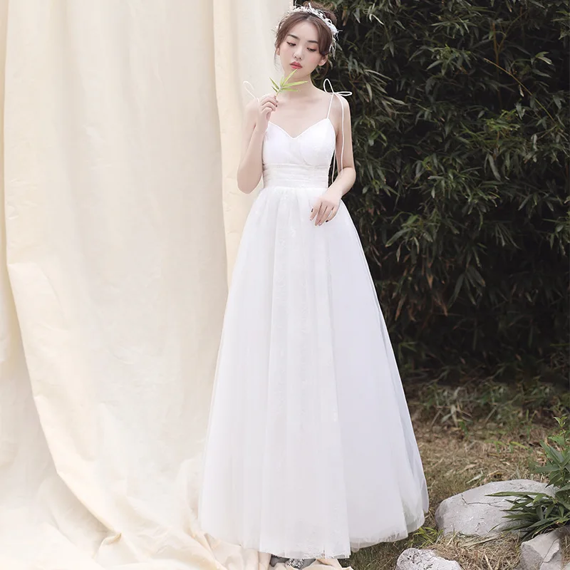 

Robe De Mariee Elegant Spaghetti Straps A Line Wedding Dress 2019 Simple Bride Bridal Dresses Vestidos De Noiva Fotos Reais