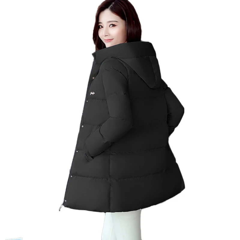 Manteau Capuchon Coton Jaqueta Plus Bas Épais Taille Vers Green army À 2018 pink Chaud Lâche Nouveau Parkas Rembourré Inverno6xl Femmes Feminina Le Vestes Long D'hiver Black Up7dwH