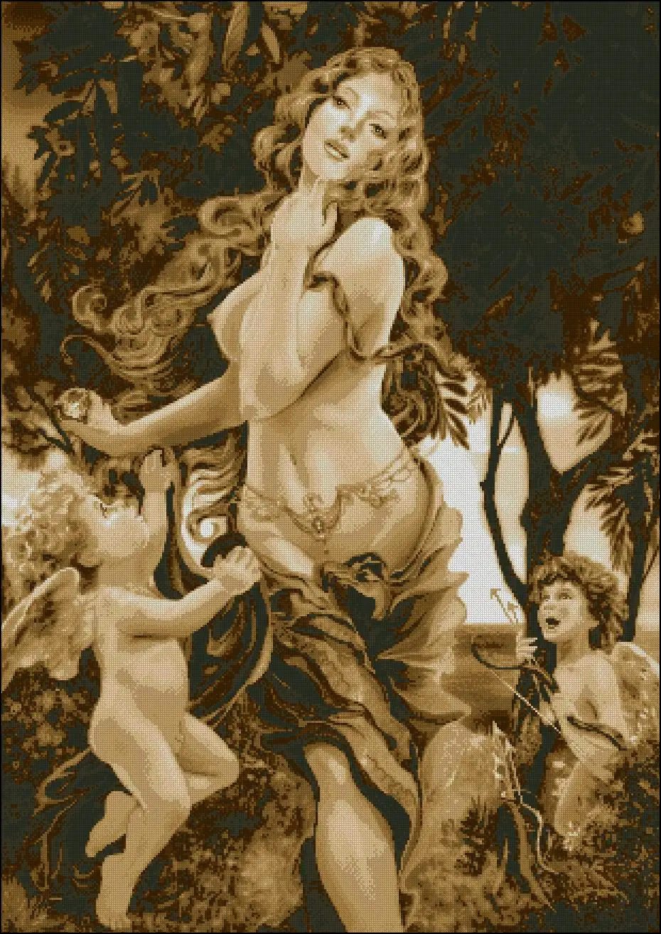 

Embroidery Needlework Crafts 14CT Unprinted DMC DIY Quality Cross Stitch Kits Handmade Arts The Beautiful Angel and Child People