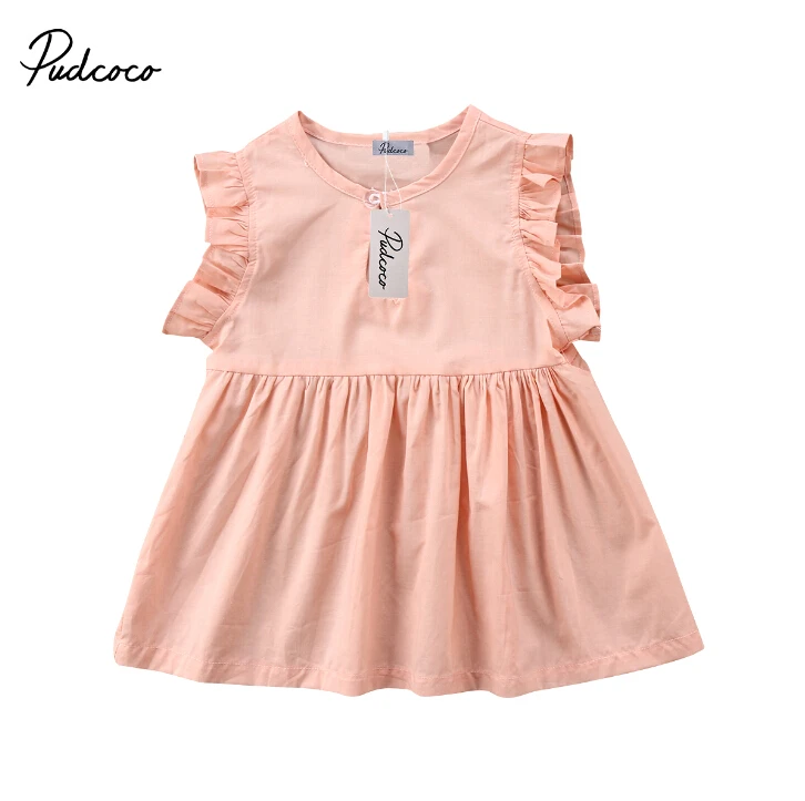 

Baby Toddler Clothing Baby Girl Dress Sundress Soft Sleeveless Ruffles Cute Mini Brief Outfits Dresses Girls 6M-4T