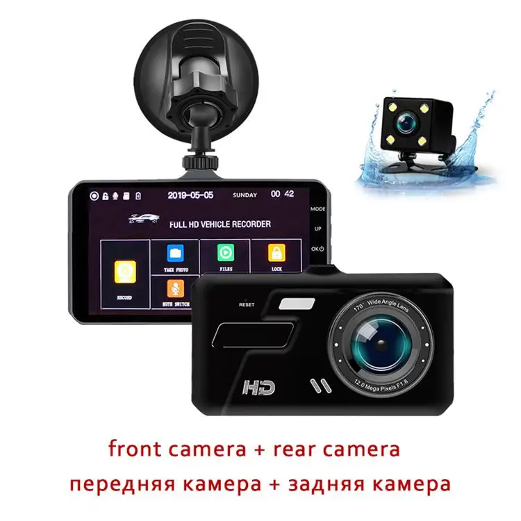 Dual Lens Видеорегистратор с двумя объективами видеорегистратор Мини Автомобильный видеорегистратор T681 FHD 1080P " сенсорный экран заднего вида видеорегистратор ночная версия - Название цвета: Dual Lens