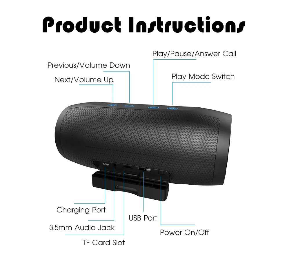 ZEALOT S16 HIFI Bluetooth динамик супер бас беспроводной стерео Саундбар AUX TF карта играть на открытом воздухе громкой связи с микрофоном сенсорное управление