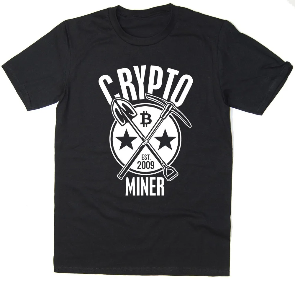 Crypto Miner T-Shirt - Btc Eth Ltc Cryptocurrency Bitcoin Newest 2019 Men T-Shirt Fashion Fashion Men Clothing Brand T-shirt