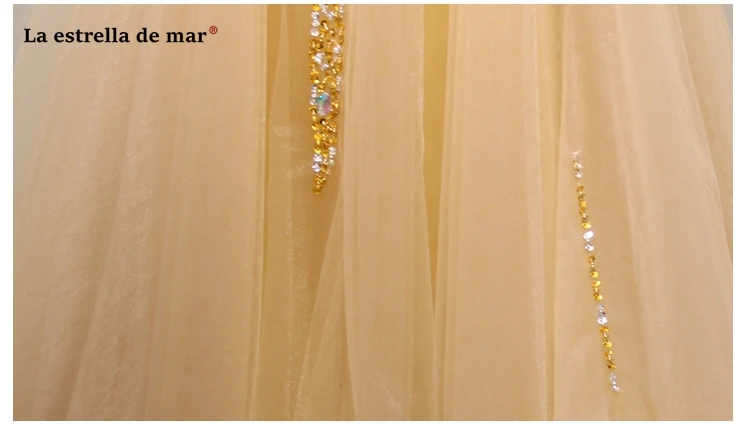 Vestido madrinha longo2019 Новый Тюль Кристалл сексуальный красивый на бретелях ТРАПЕЦИЕВИДНОЕ Золотое платье подружки невесты Роскошная Гаун песта