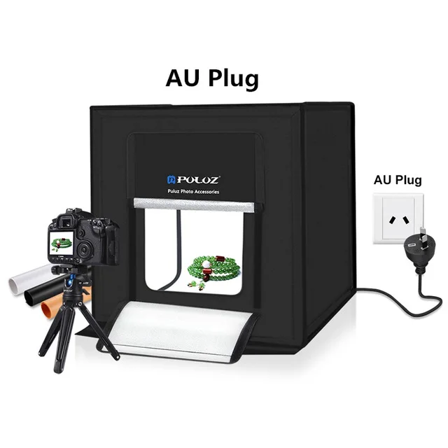 PULUZ 80*80*80 см лайтбокс складной студийный софтбокс лайтбокс 80 Вт белая световая коробка мини фотостудия съемки палатки коробки - Цвет: AU Plug