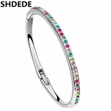 

Charm Bracelets Bangles Brand made with Czech Preciosa Crystals Fashion Accessories For Women 18K White Gold Filled 4708