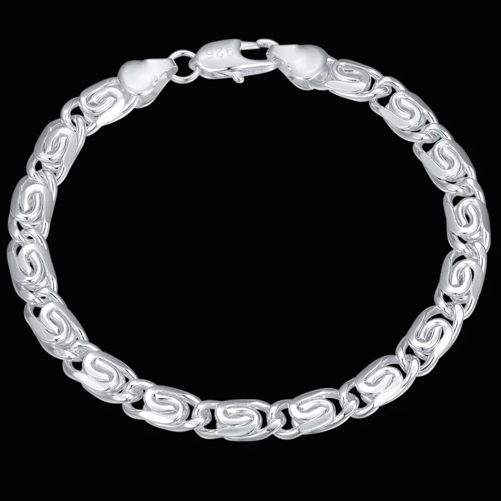 Fashion Silver Plated Bracelet 6mm