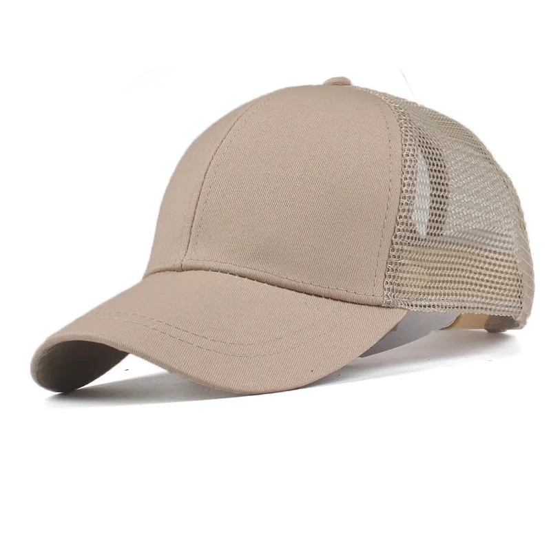 Xthree однотонная летняя бейсбольная кепка с конским хвостом, сетчатые головные уборы для мужчин и женщин, грязная булочка, Повседневная Хип-хоп бейсболка, мужские шляпы - Цвет: Хаки