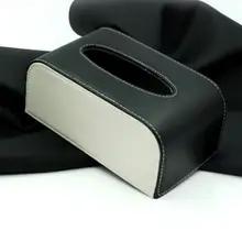 Ткани Обложка прямоугольный PU кожа papernapkin держатель Офис автомобильный черный