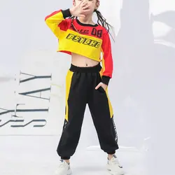 Джаз танцевальный костюм в стиле хип-хоп Детская уличная танцевальный костюм обувь для девочек Hipo хоп Конкурс одежда Корейская версия