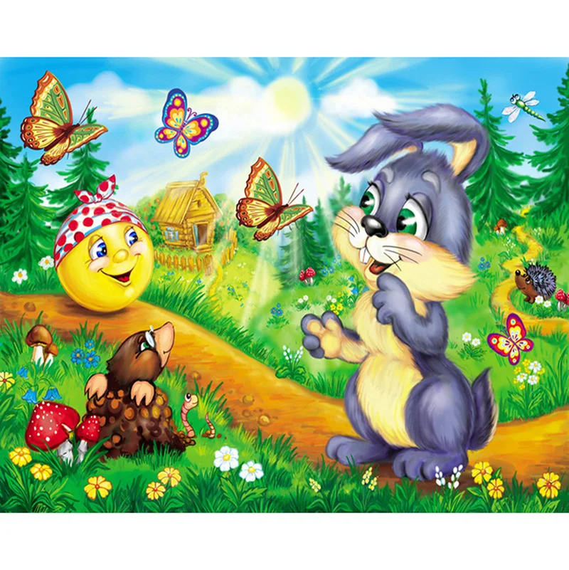 

Handicrafts Cartoon Rabbit & Butterfly 5D Diy Diamond Painting Cross Stitch Diamond embroidery Mosaic European Home Decor KBL