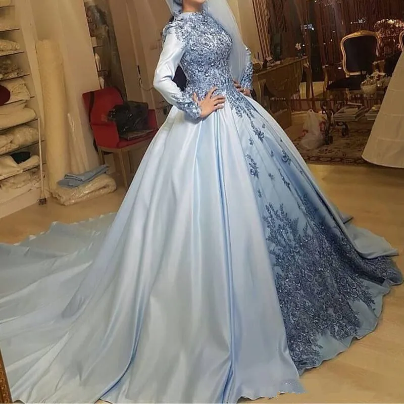 classy-muslim-ball-gown-formal-evening-dresses-with-long-sleeves-high-neck-3d-appliqued-satin-beaded-plus-size-overskirts-prom-party-gowns