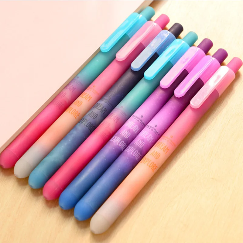 

Cute Kawaii Space Jelly Gel Pen Creative Lovely Stars Plastic Pens for Writing Students Stationery Gift Office School Supplies