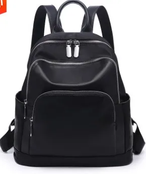 Черный женский рюкзак из натуральной кожи, женские рюкзаки, школьная сумка, Многофункциональная Кожаная сумка на плечо C804 - Цвет: Черный