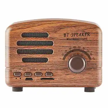 

Retro Bluetooth Speaker Portable Mini Speakers Support Tf Card Playing Fm Radio Hands-Free For Phone Pc Wireless Speakers-Brow