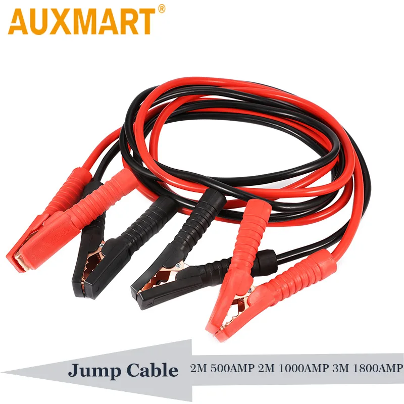 Auxmart batería Jump Cable 2 M 500AMP 1000AMP 3 M 1800AMP energía de emergencia de carga cables de arranque de salto Car Van batería booster Cable