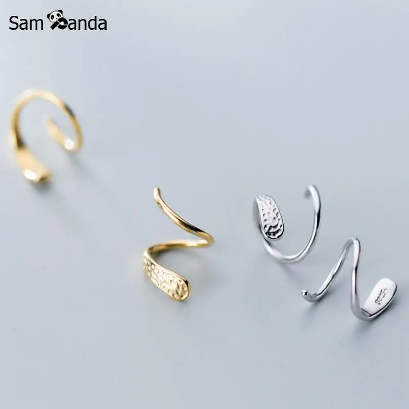 

100% 925 Sterling Silver Korean Earrings Spiral Sweet Cute Stud Earring Fashion Earrings For Women Girl Personality Jewelry Gift