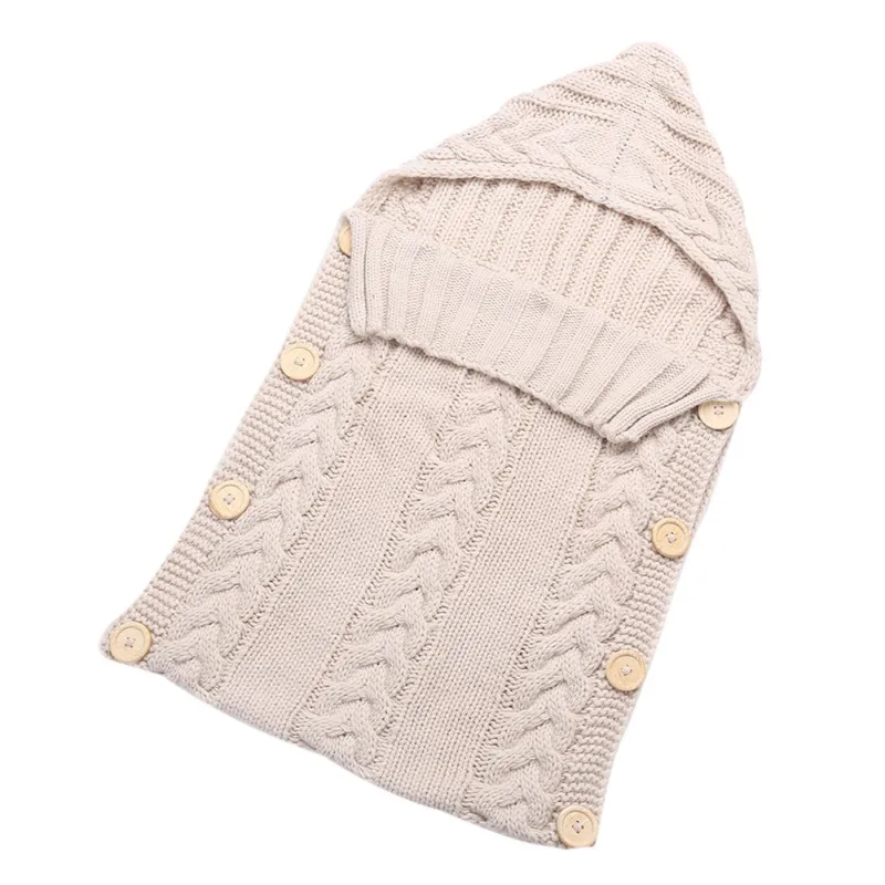 

Newborn Baby Wrap Swaddle Blanket Kids Toddler Wool Knit Blanket Swaddle Baby Sleeping Bag Sack Stroller Wrap for 0-12 Months