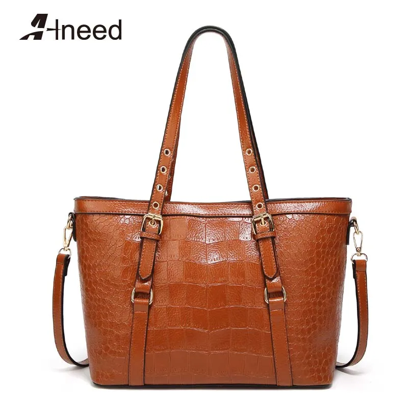 ALNEED مصمم حقائب العلامة التجارية الشهيرة المرأة أكياس 2018 التمساح حقائب كتف عارضة حمل السيدات حقيبة يد رسول أعلى-حقائب بيد