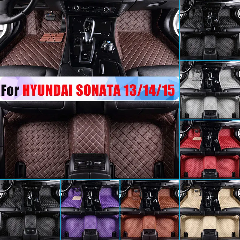 Водонепроницаемые автомобильные коврики для HYUNDAI SONATA 13 14 15 всесезонный автомобильный коврик искусственная кожа полностью окруженный любую погоду