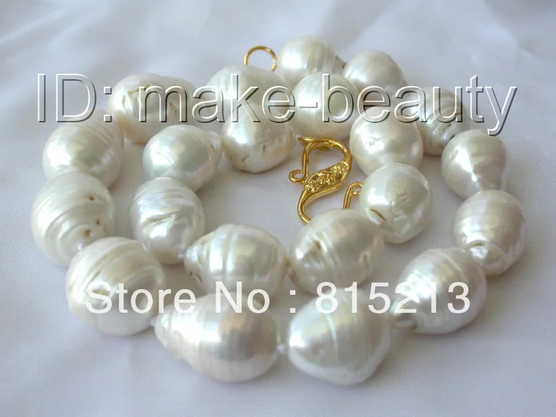 

ddh00547stunning big 20mm baroque white reborn keshi freshwater pearl necklace