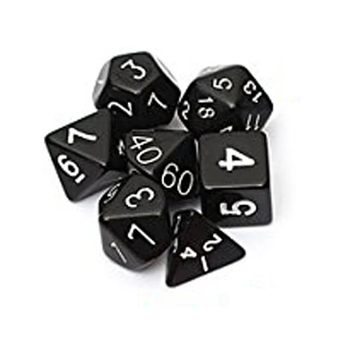 

Set 7PCS Dice Dice Die D4~D20 for Games Dungeons & Dragons RPG Dungeons and Dragons D&D Black