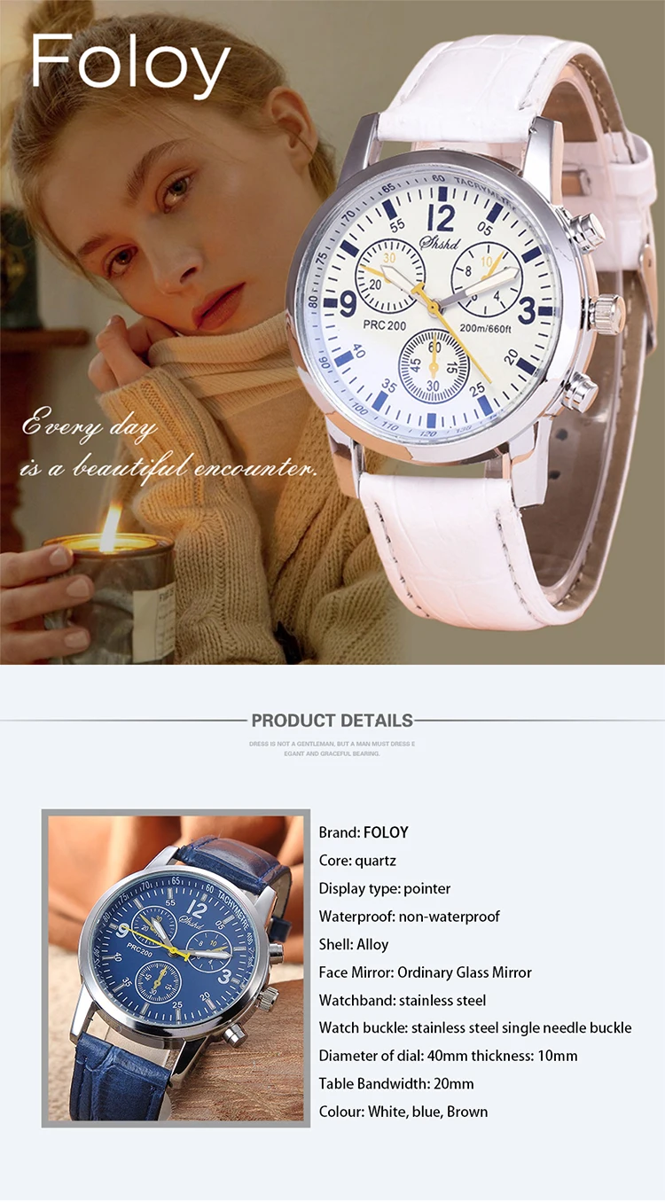 Foloy Business sport Men Watch Quality Fashion Numerals Faux Leather Analog Quartz gentleman watches Bracelet Clock Gift