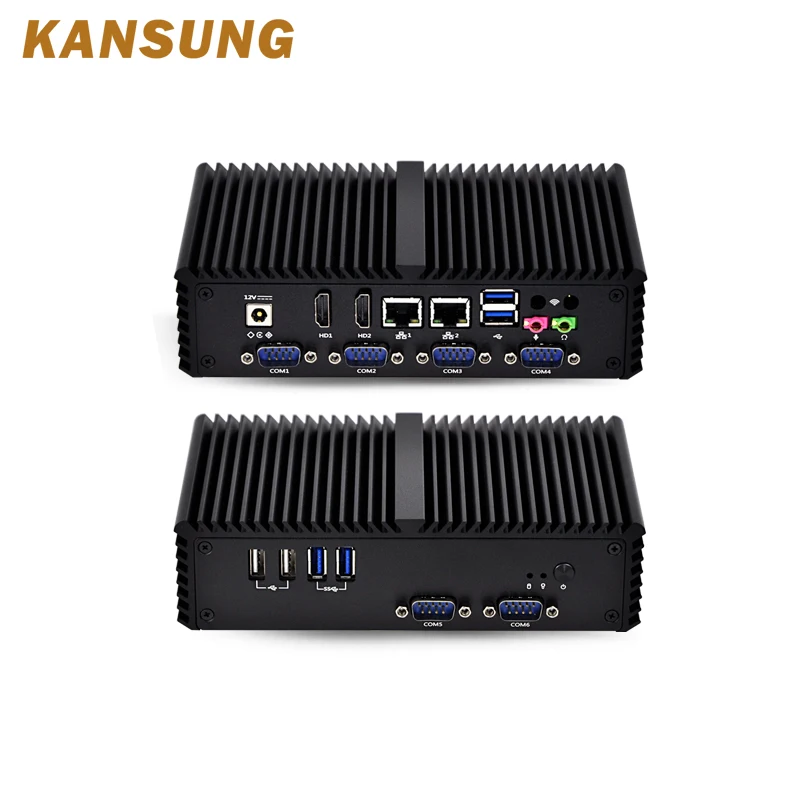 KANSUNG Intel Celeron 3215U Windows 10 Mini Pc 2 Gigabit 6 RS232 Linux Pfsense Barebone X86 промышленных безвентиляторный Миниатюрный Настольный ПК