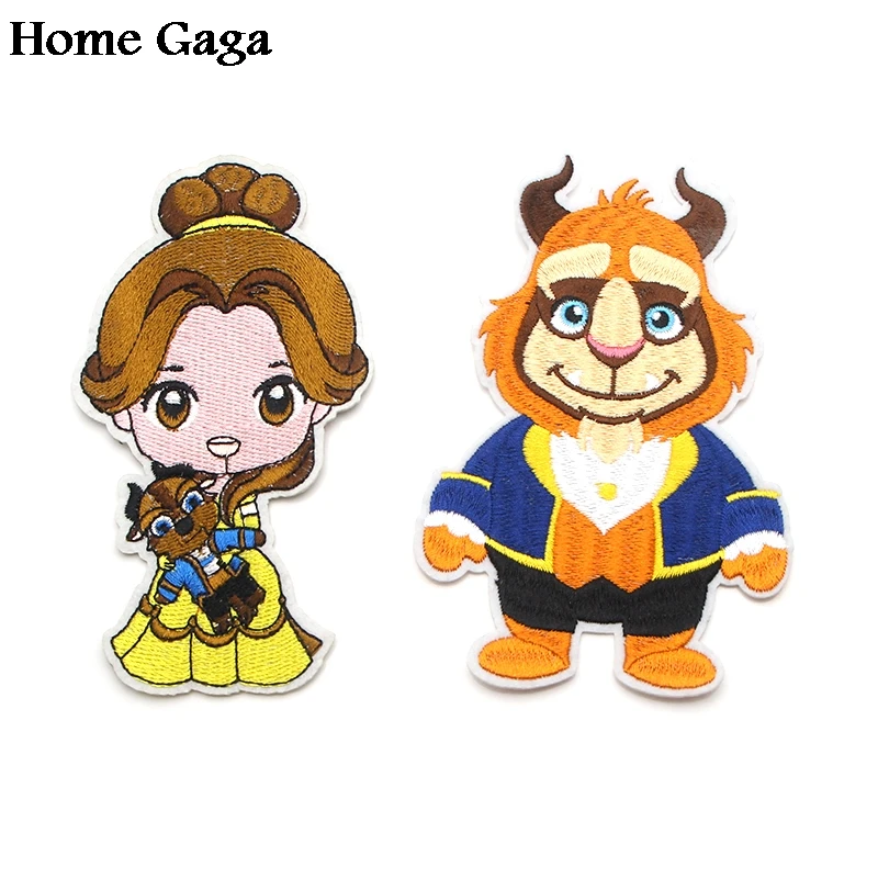 

Homegaga Beauty and the Beast Patches DIY Embroidered badges Iron on sewing pour clothes Applique accessories sticker D1830