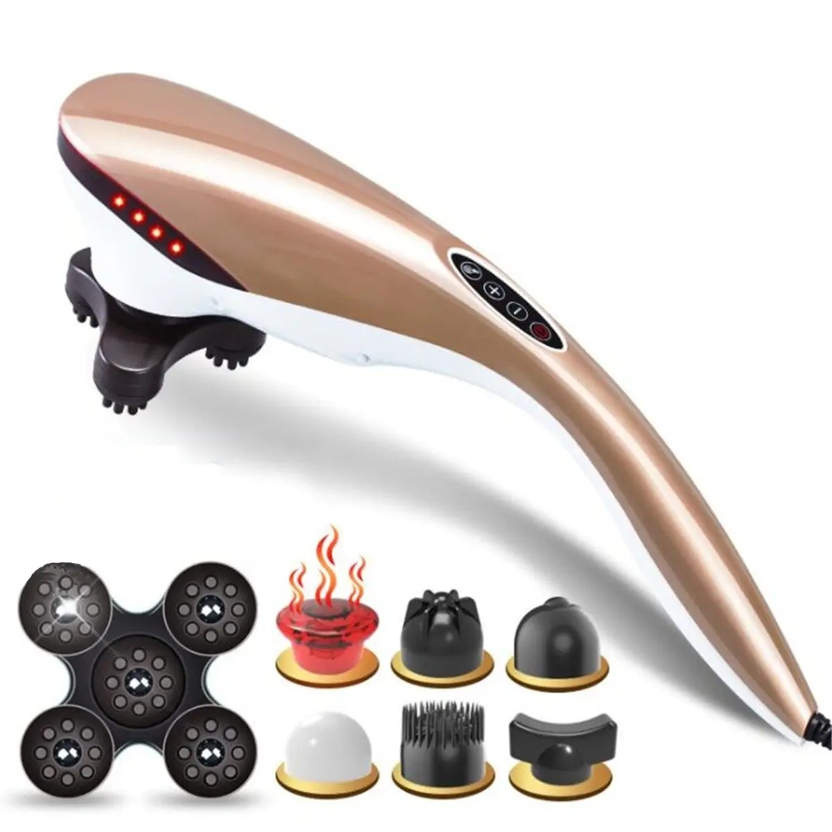 

6in1 Handheld Electric Heat Deep Kneading Tissue Massager MultiFunction Body Neck Foot Back Massage Stick Personal Health Care