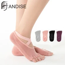 Спортивные нескользящие носки для йоги, унисекс, яркие носки, носки для йоги, женские профессиональные Нескользящие бандажные спортивные носки для йоги, женские носки