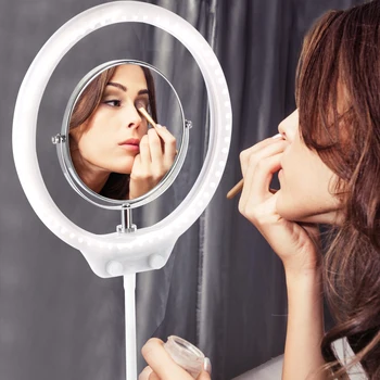 

ZOMEI 10inch ZM128 Live Fill Light Beauty Ring Light Dimming With Phone Tripod LED Ring Light 7.5W Mirror For Makeup Photo Light