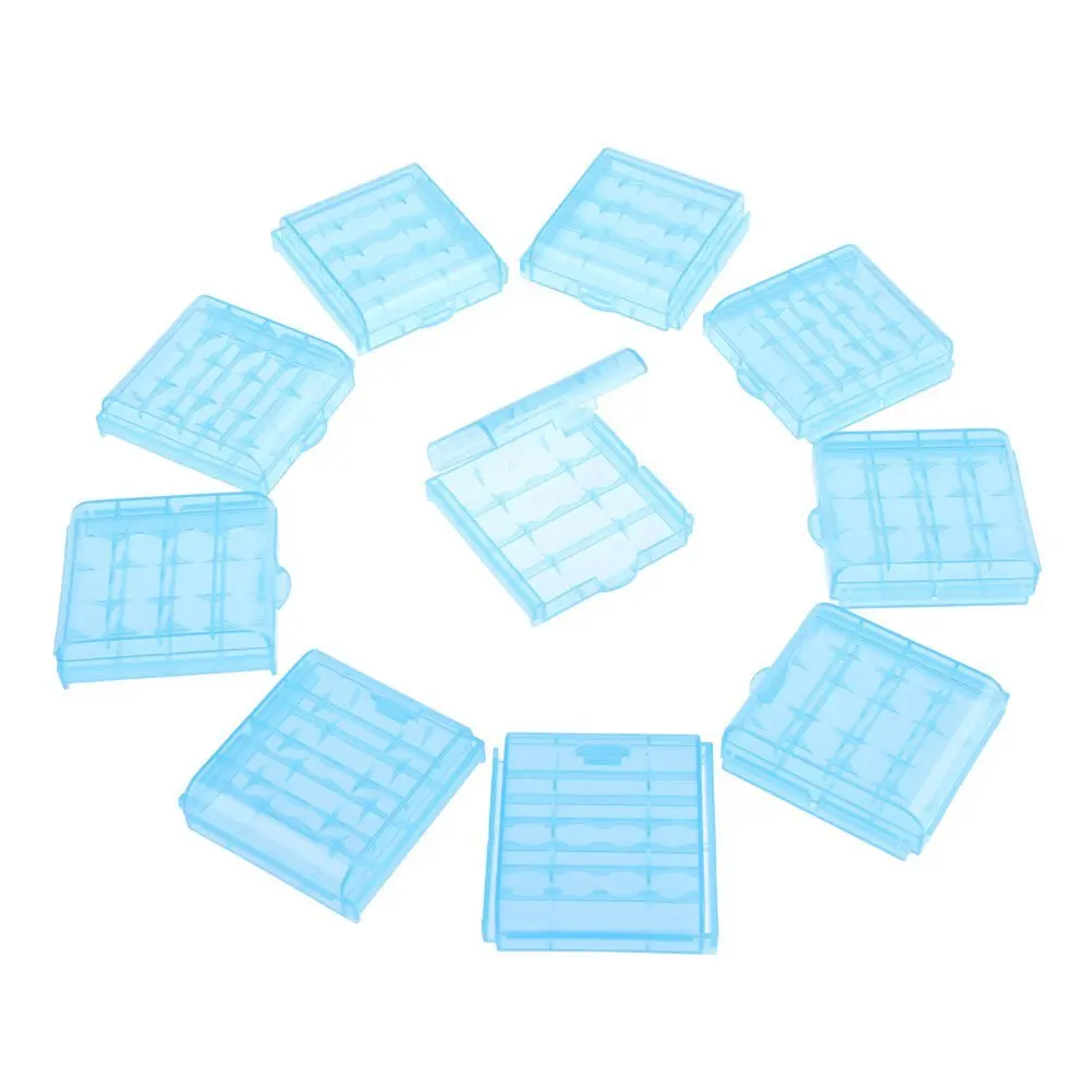 

Top Deals 10 x Battery compartment case 14500 Battery AA size 3 AA 4 type (Blue)