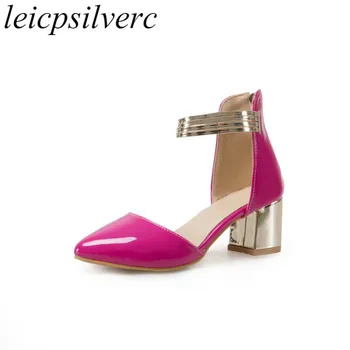 

Women Pumps High Heel Shoe Zip Pointed Toe 2018 Spring Autumn Sexy Fashion Party Dress Wedding Office Plum Red Pink Black Yellow