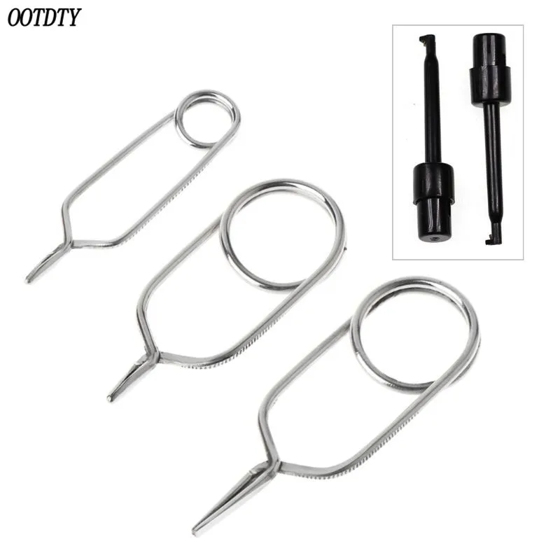 

OOTDTY Fly Fishing Hooking Tool Clip Plastic Feather Holder Hook Stainless Steel Neck Clip