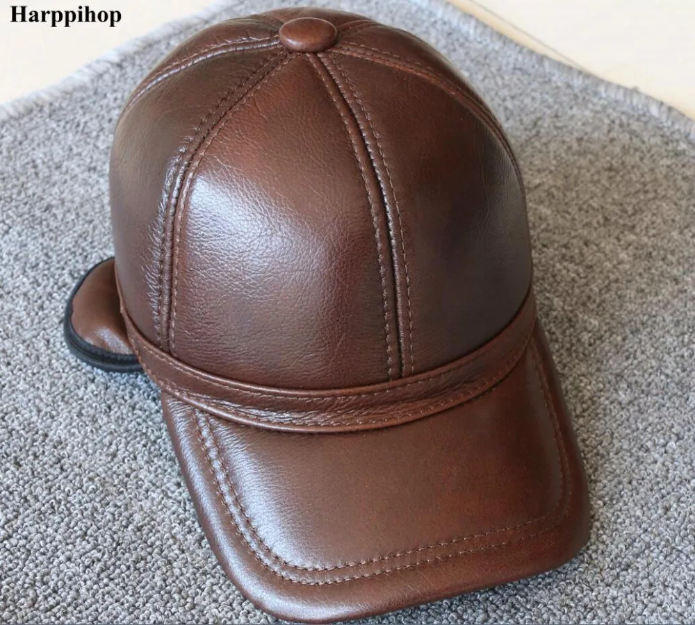 Preise Echtes leder männer baseball kappe hut hohe qualität männer echte leder erwachsene feste einstellbare hüte caps