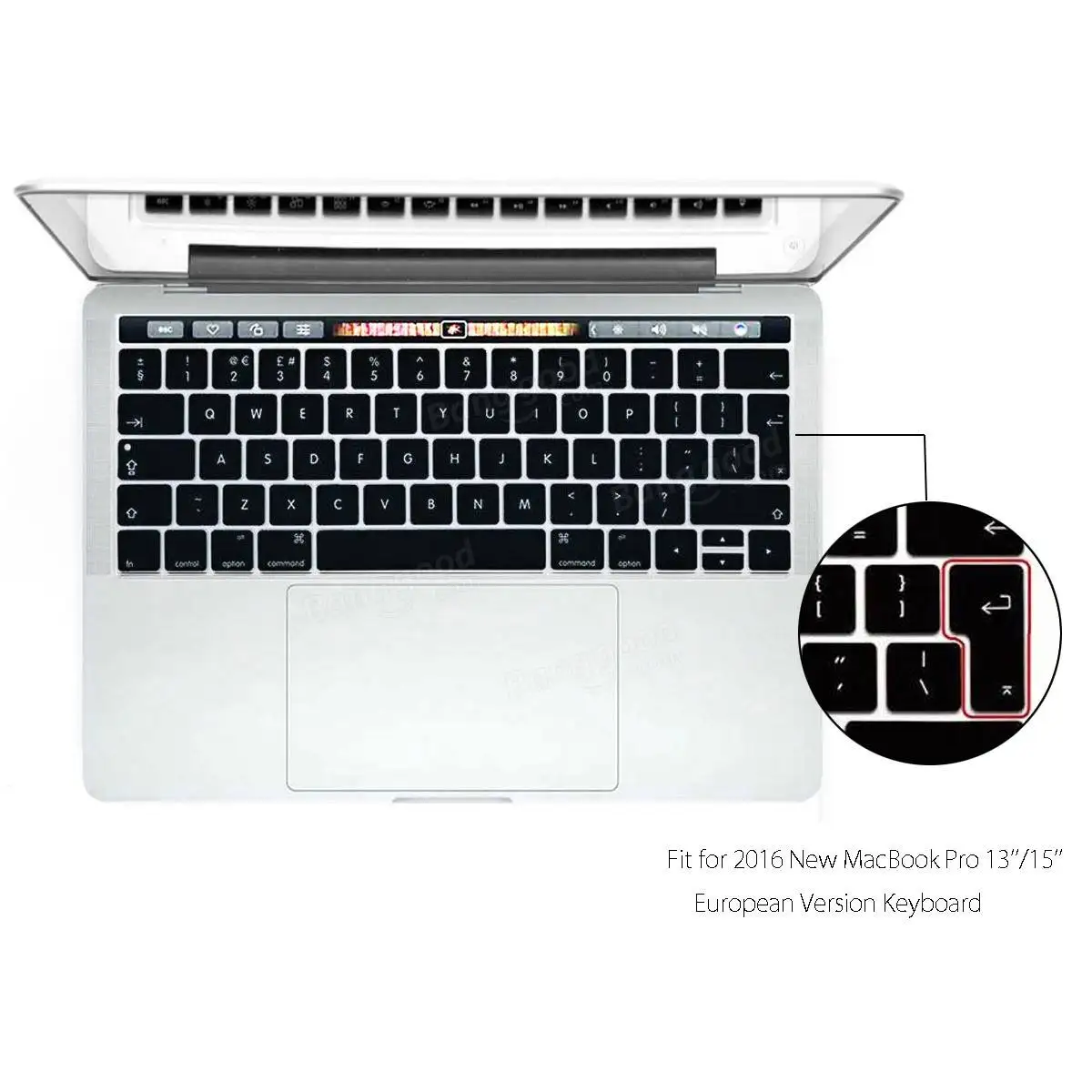 Европейская версия силиконовой клавиатуры для MacBook Pro 1" и Pro 15" // A1989/A1706/A1990/A1707 сенсорная панель