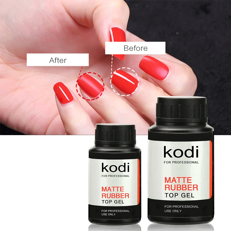 2017 New Kodi Rubber Matt Top Coat 30ml/ 14ml UV LED Nail Gel Polish Soak-Off Matt Top Varnish Transparent Color Primer Lacquer