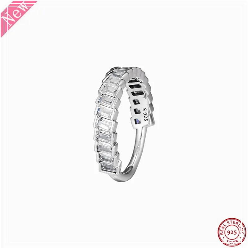 

New Arrival Glacial Beauty Rings for Women Popular 25 Sterling Silver Jewelry Feature with Faceted Baguette-cut CZ FLR189