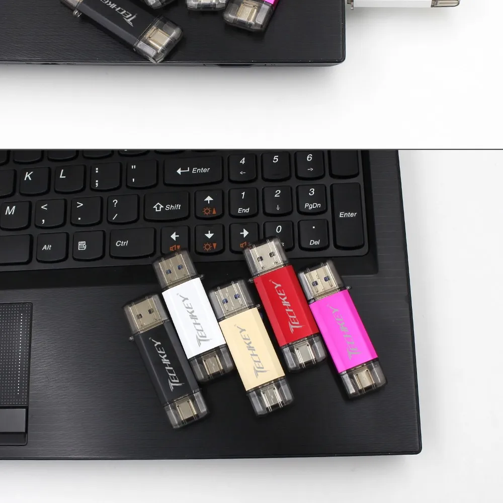 TECHKEY USB 3,0 type-C 3,1 usb флеш-накопитель 3,0 64 Гб металлический пользовательский флеш-накопитель 32 Гб USB флешка 16 Гб для телефонов Micro USB flash type C