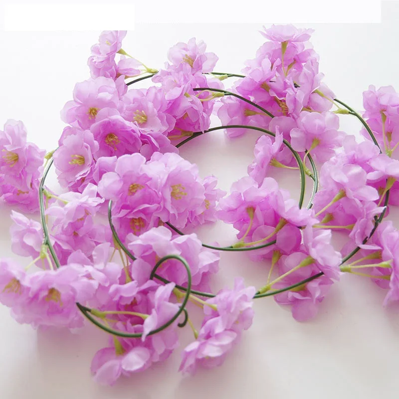 5 шт./лот 2 м Wisteria Ratter шелк Флорес искусственные цветки вишни лоза цветок Свадебный