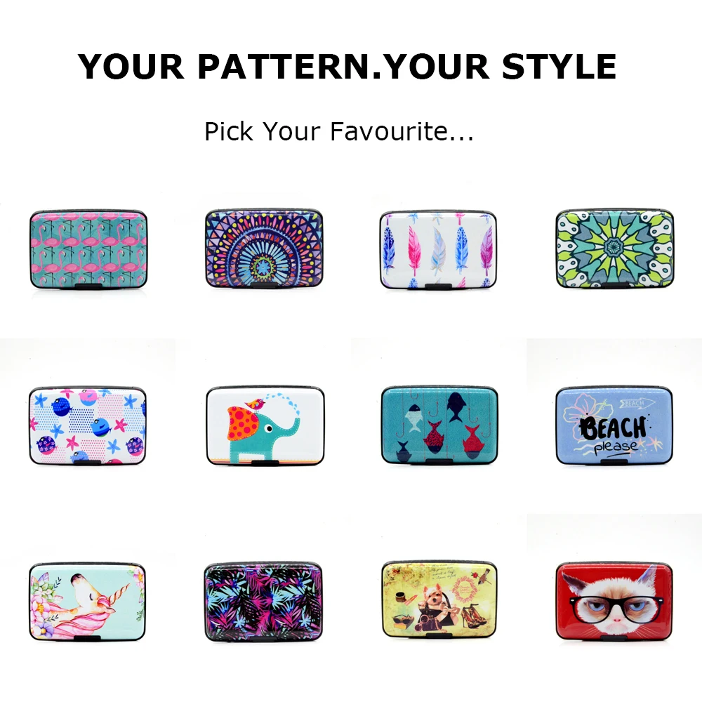 Bonamie Aluminum Rfid Credit Card Holder Decorative Pattern Brand